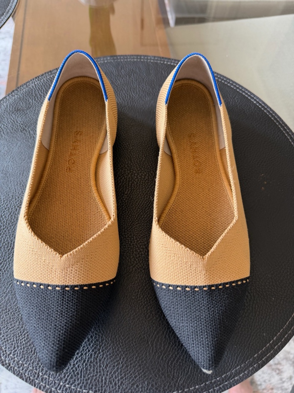 Rothy’s Size 9 Pointed Toe Flats - Camel and Black